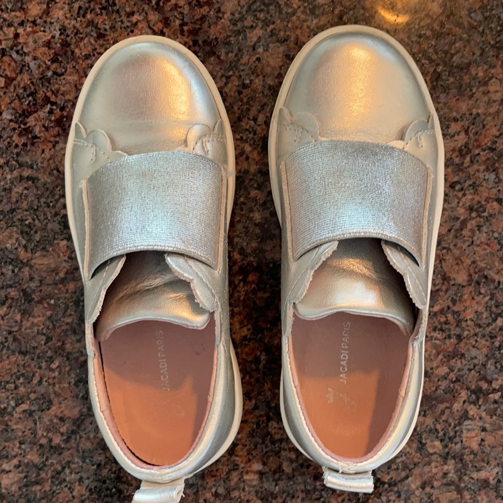 Worn twice silver girls Jacadi Paris shoes size 28